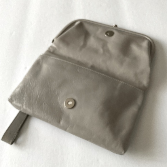 HOBO LAUREN LEATHER WRISTLET GRAY NWOT - Picture 12 of 13